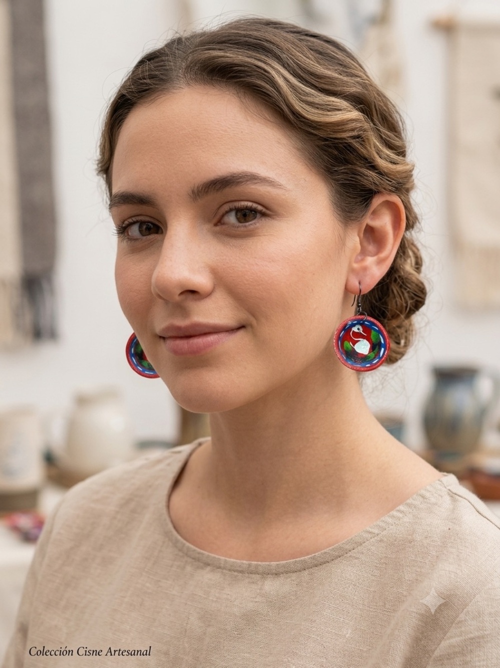 Hand Crafted Jicara Earrings from Oaxaca Mexico